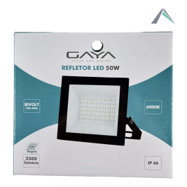 Refletor Preto 6000K Bivolt - Gaya-50W