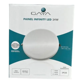 Painel Led Infinity Redondo 6000K - Gaya-24W