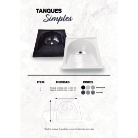 Tanque Simples - 0.50m X 0.50m - Decorati-Branco