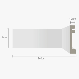 Rodapé Poliestireno Liso - 7cm X 2,40m