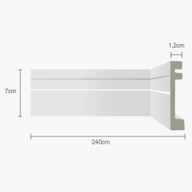 Rodapé Poliestireno Frisado - 7cm X 2,40m