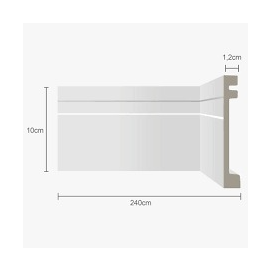 Rodapé Poliestireno Frisado BR - 10cm X 2,40m