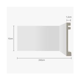Rodapé Poliestireno Liso BR - 10cm X 2,40m
