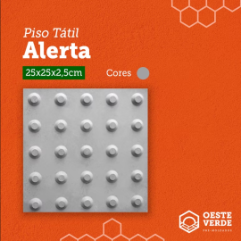 Piso Tátil de Alerta - 25 X 25cm - 1 und - Oeste Verde