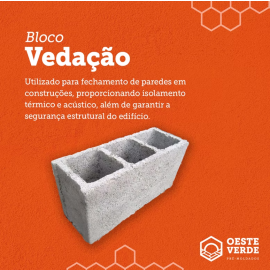 Bloco de Vedação - Oeste Verde-09 x 19 x 39