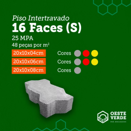 Piso Intertr. 16 faces - 22x11x4 - 25MPA - 1m² - Oeste Verde-Natural
