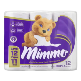 Papel Higiênico BC - 10x30 - Folha Dupla - 12 und - Mimmo