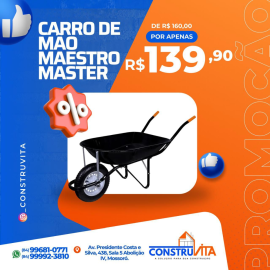Carro de mão 45l - Preto - Maestro Master