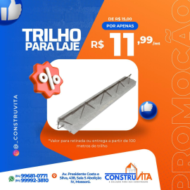 Trilho para Laje - 1 metro - Construvita